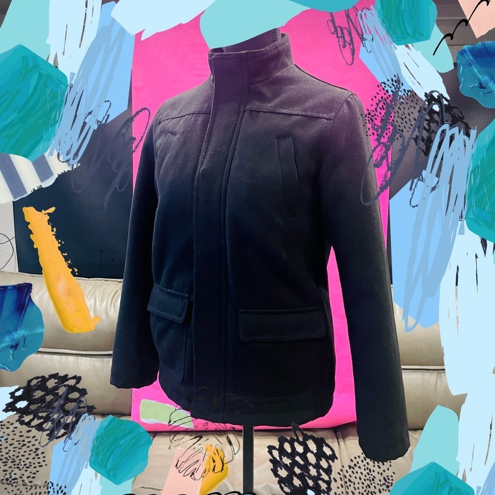 Class Club Black Double Layered Coat Jacket Size 10/12